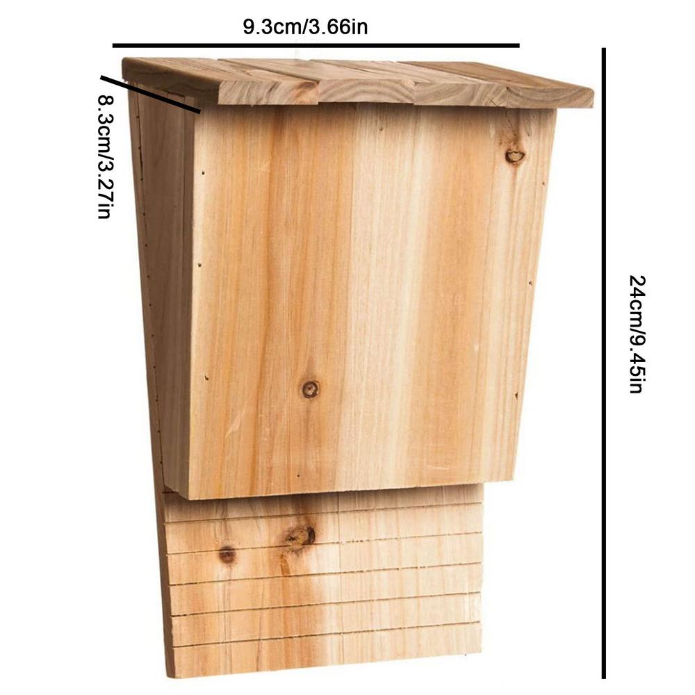 

Large Outdoor Bat Houses Solid Wooden Bat Boxes Weatherproof Screwed Untreated Bat House Shelter For Garden Window Home