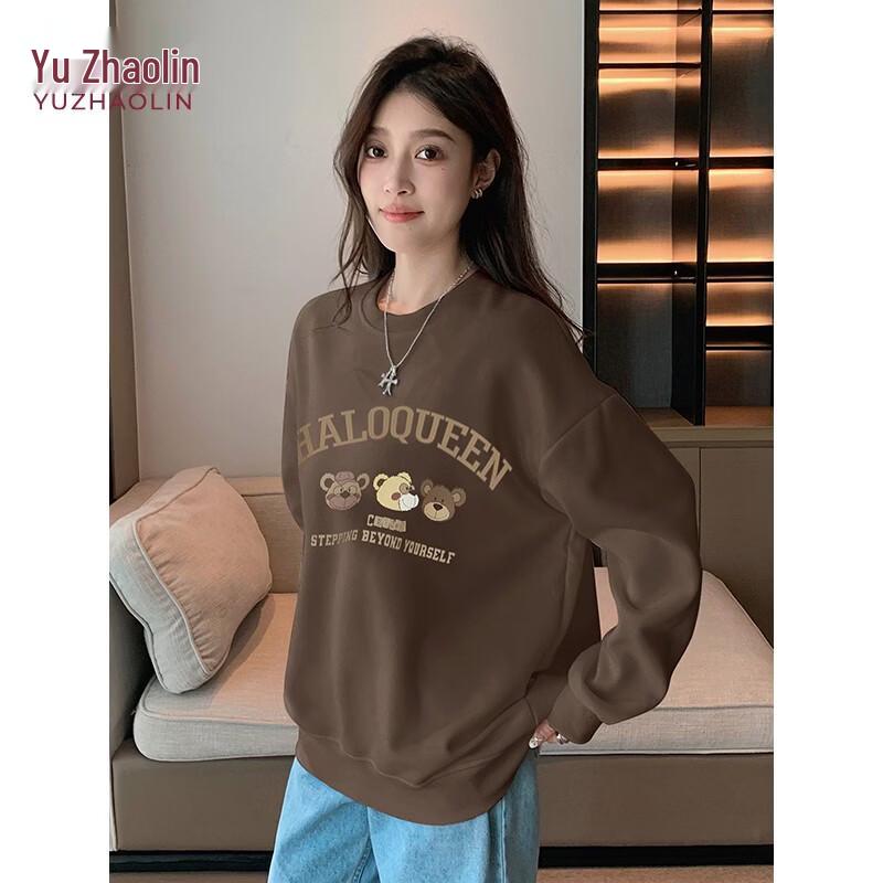 Yuzhaolin Women's Embroidered Bear Casual Sweatshirt