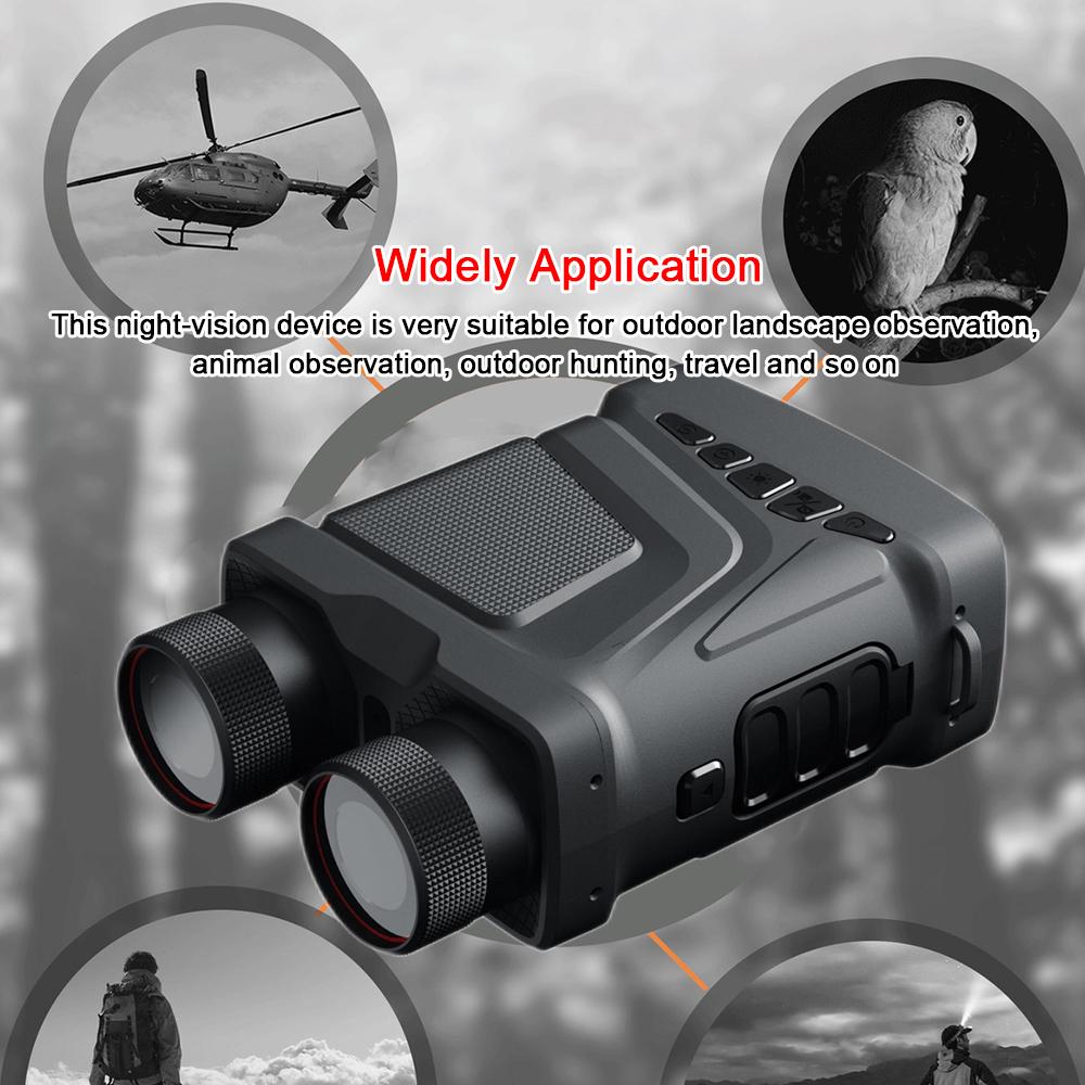 1080P Portable Binocular Goggles Device Day Night Use Photo Video Taking 5X Digital Zoom 300M Full Dark Viewing Distance for Outdoor Hunt Boating Jour