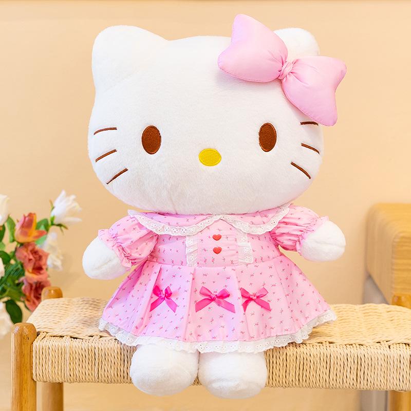 Hello Kitty Cartoon Lace Plush Toy - Cute Cat Doll Gift for Girls