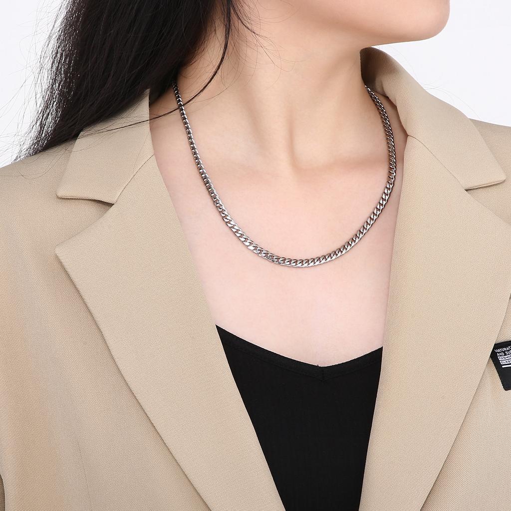 KALEN 5/6/8mm Cuban Curb Polished Chain Necklace Men Women Stainless Steel Shiny Jewelry 5/6/8MM Wide Link Chain Accessories