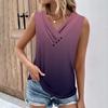 Zomer Dames Tanktops V-hals Casual Bedrukte Mouwloze Shirts Casual Losvallende Geplooide T-shirts Dames Blouse