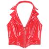 Frauen Gothic Steampunk Weste Tiefem V-ausschnitt Front Zipper Slim Fit Weste Sexy Nachtclub Party Clubwear Latex Crop Tops XXXXL