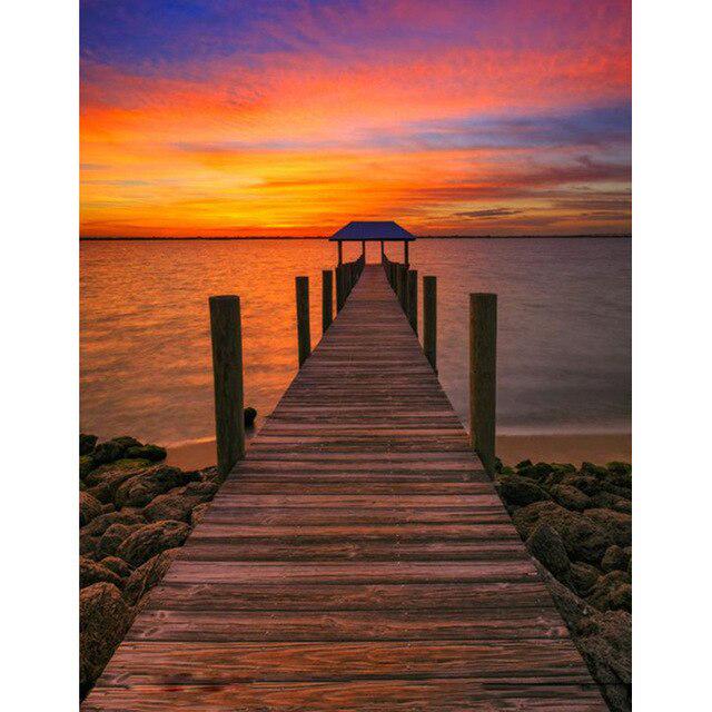 5D Diamond Painting Sea Landscape Tree Flower Diamond Embroidery Round Drill Spring DIY Cross Stitch