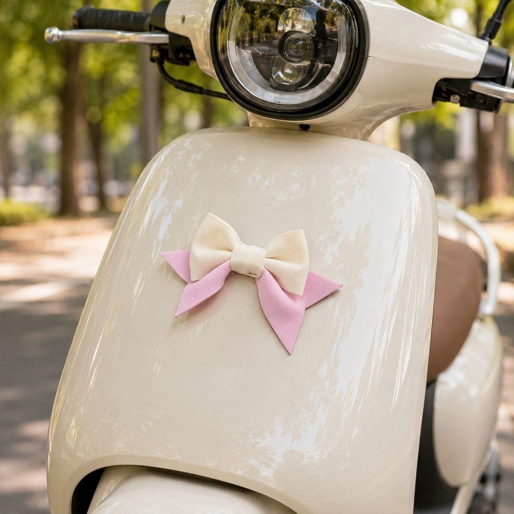 Fabric Motorcycle Helmet Bow Self Adhesive Electric Bike Tail Decor  Scooter Accessories