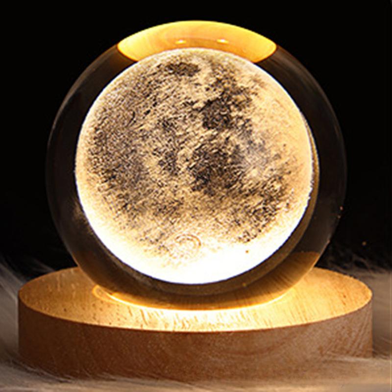 1pcs Unique 3D Crystal Ball Lamp with Galaxy and Planetary Projections USB Night Light for Cozy Atmosphere Plasma Ball