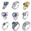 Personalized Retro Style Colorful Zircon Series Ring, Party Jewelry
