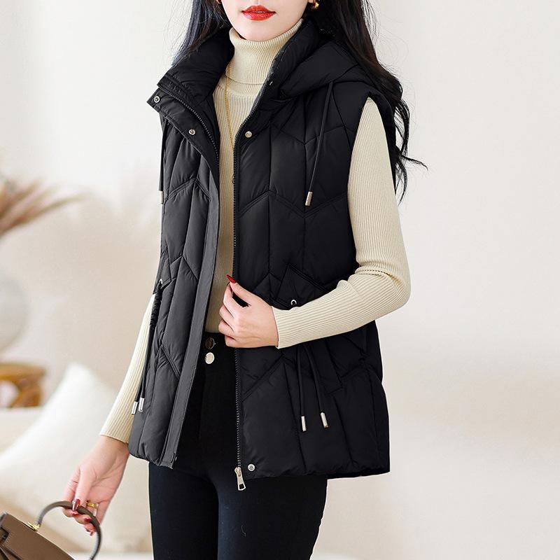 Короткий жилет из хлопка для женщин — фото 10