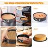 3Pack Professional Cheesecake Baking Molds Springform Pan Tin with Removable Bottom Nonstick Carbon Steel Cakes Mold Baking Tool