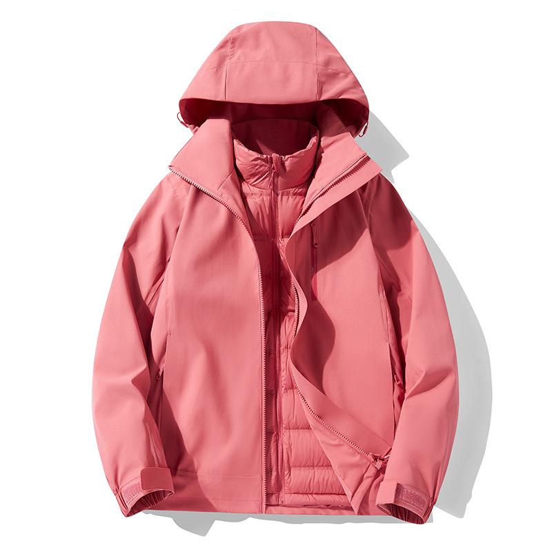 Men's 3-in-1 Camouflage Jacket: Warm, Windproof, Waterproof, Detachable 90% Down Liner for Outdoor Winter Mountaineering
