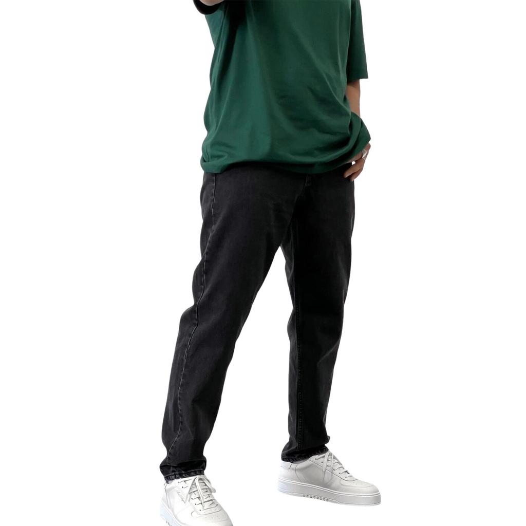 Herren Lässige Kleine Gerade Jeanshosen Mode Weite Hosen Farbe Jeans
