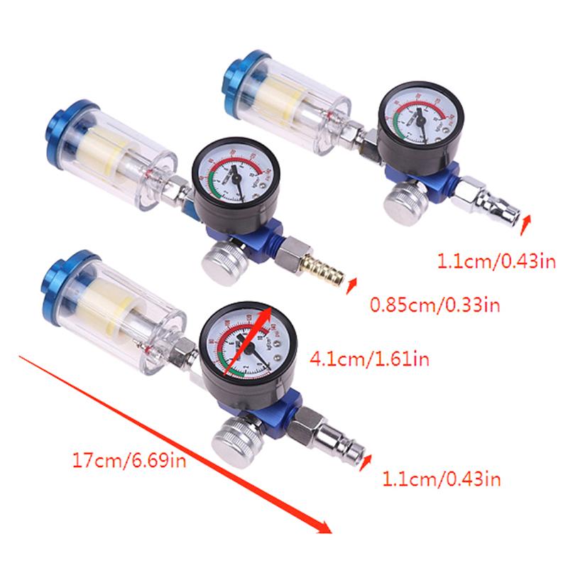 Pneumatic Spray Gun Air Regulator Gauge Water Trap Filter Tool Jp/Eu/Us Adapter