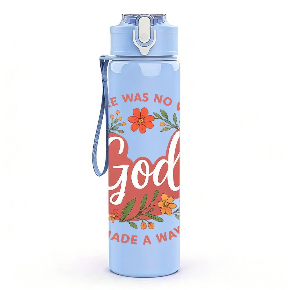 1PC God Is Within Her Art 750ml Color Plastic Sports Water Bottle Leakproof Flip Straw Lid Suitable for Sports Office Home Use