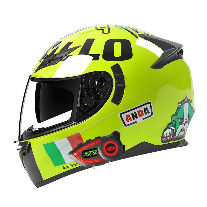 Bluetooth Smart Taillight Flip-Up Motorcycle Helmet for Men & Women - All-Season, Electric Vehicle, Off-Road