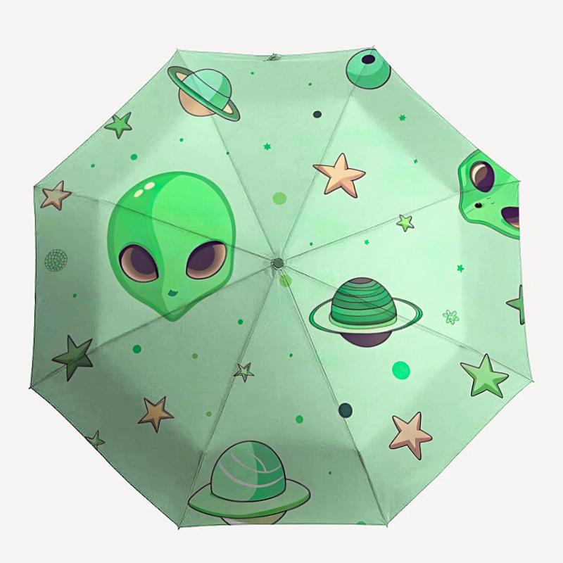 

1pc Alien Space Theme Automatic Umbrella - 8-Rib Foldable Design, Outdoor Adventures, and Family Celebrations yy250829067