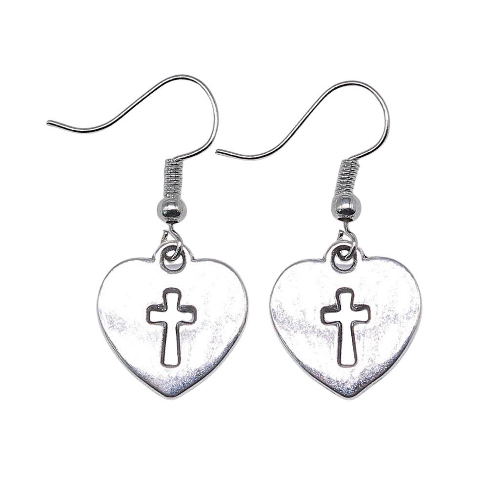 Cross Dangle Earrings Minimalist Gothic Christian Symbol Drop Earrings Girl Jewelry
