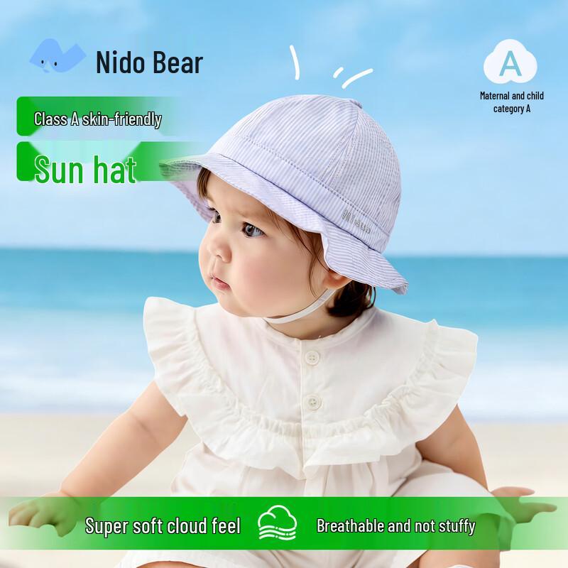 Niduo Bear Kids  Cotton Sun Protection Fisherman Hat 46 (6-12 Months)