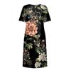 Women's Casual Dresses Printed Dresses Summer Dresses Printed Pleated Round Neck Midi Dresses Basic Classic Outdoor Daily Short Sleeve Loose Dresses