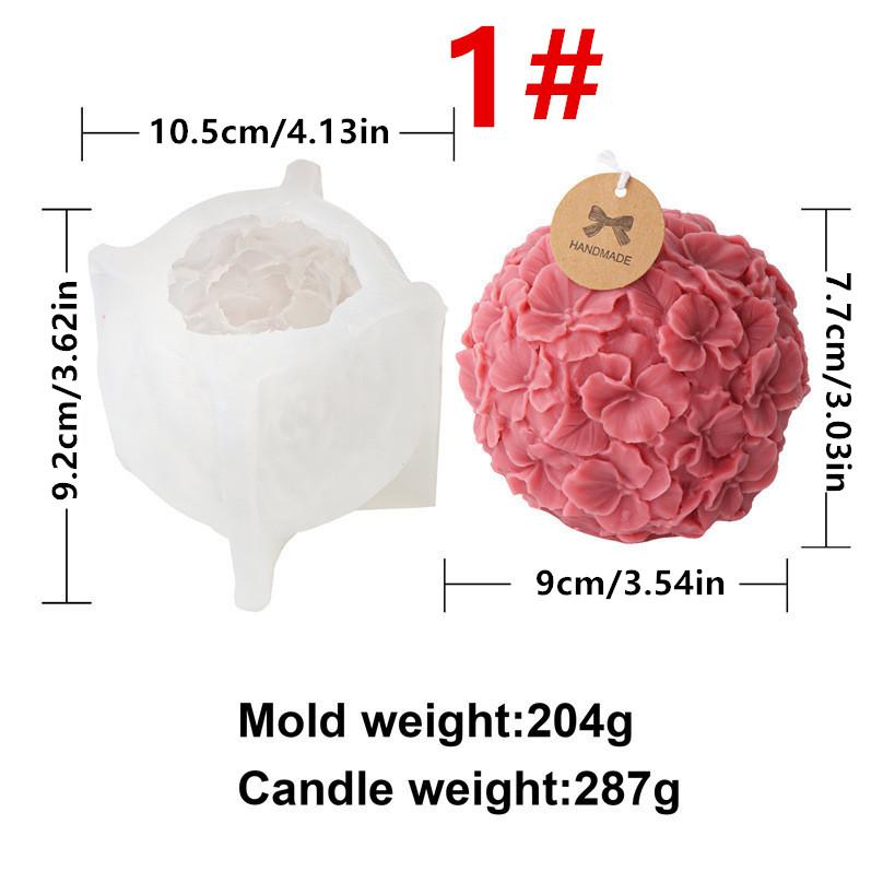 3D Rose Lily Flower Ball Series Silicone Mold DIY Gypsum Aromatherapy Candles Making Mould  Home Decor Valentine's Day Gifts