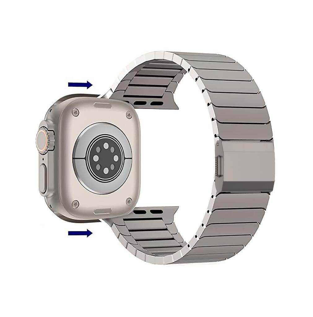 For Iwatch Ultra 3/2 49mm 44 42 45 46mm Magnetic Titanium/Stainless Steel Strap For Apple Watch Series 11 10 9 8 7 6 5 4 SE3