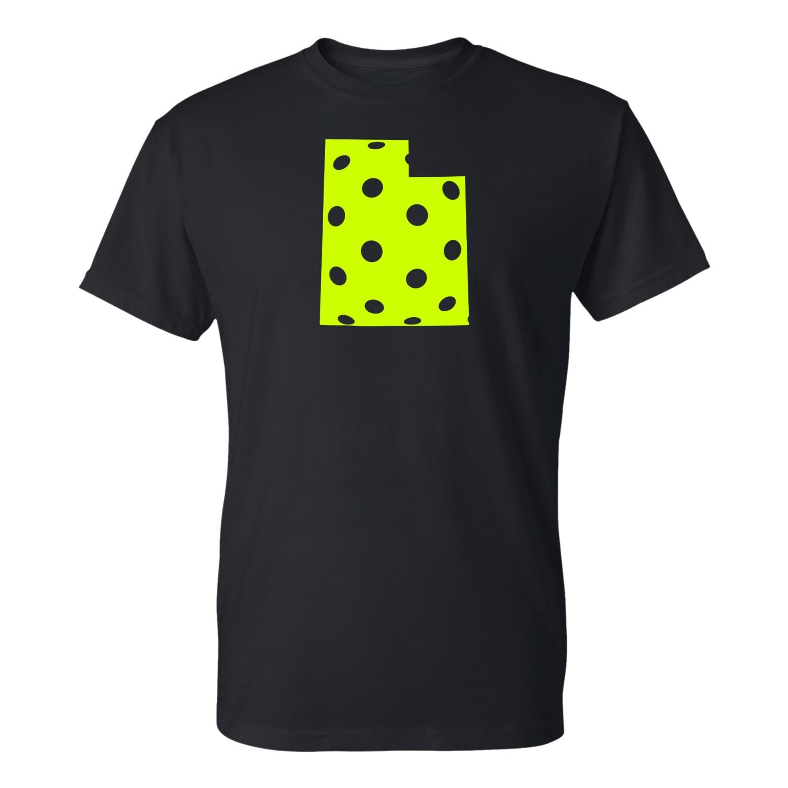 Pickleball State Utah Basic Cotton T Shirt Black XXXL
