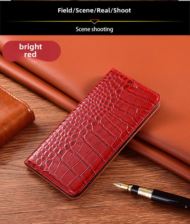 Pokrowiec z klapką z prawdziwej skóry dla Apple iPhone 15 Pro, 14 Plus, 13 Pro Max i 12 Mini.