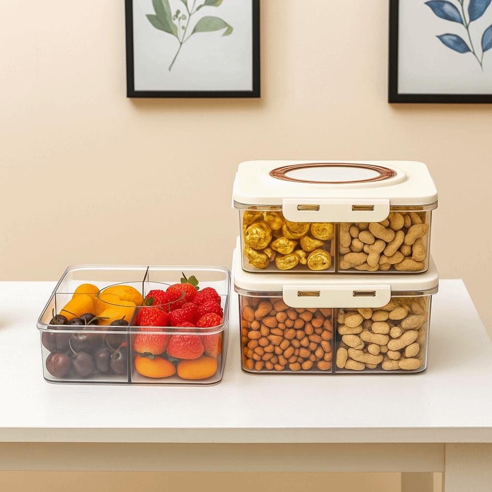 Fresh-keeping Seasoning Storage Box Sealed Dried Fruit Box Practical Divided Storage Box  for Home