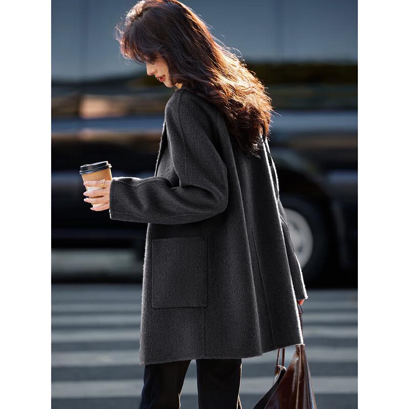 Palton de lână față-verso Mohanyimei