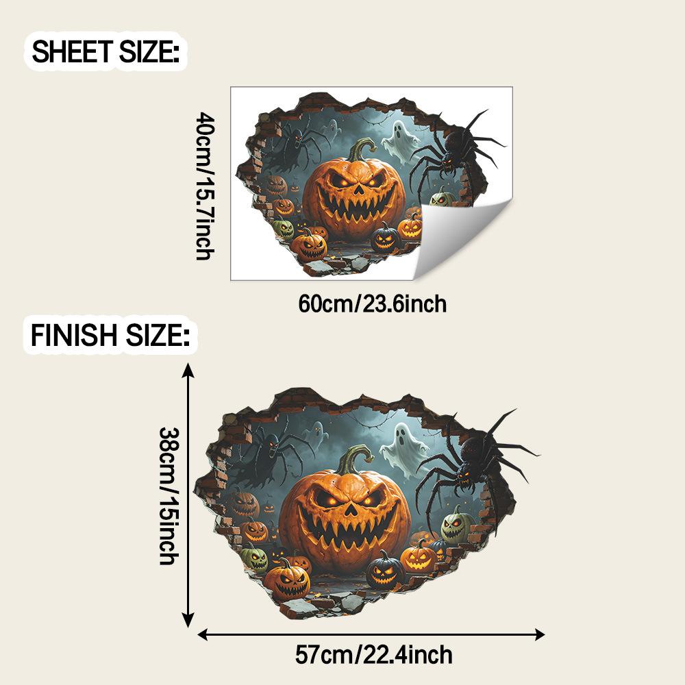 Creative Hole Halloween Pumpkin Ghost Bedroom Living Room Home Wall Decoration Beautification Stickers