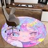 1pc Anime Design Round Carpet Cute Girl with Heart Glasses Chair Mat for Office, Home Decor, Living Room, Bedroom, Game Room Festival Gift