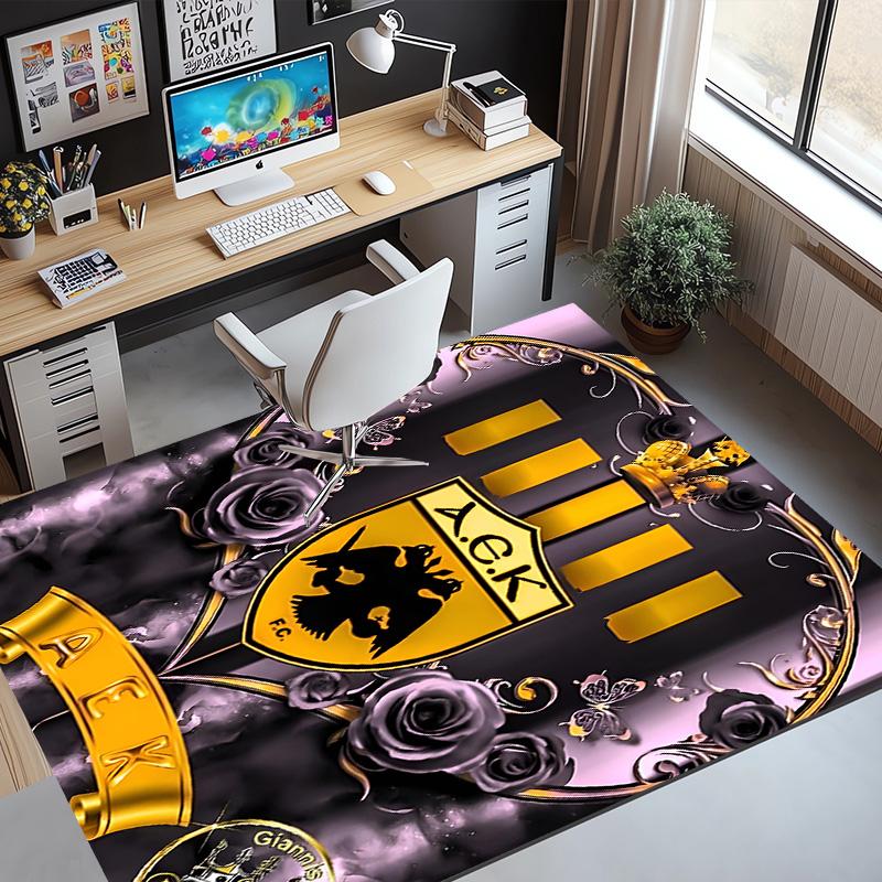 AEK Athens FC Pattern Rug, Indoor/Outdoor Mat, for Picnic, Gameroom, Bedroom, Office, Living Room, Home Decor Carpet, Birthday Gift