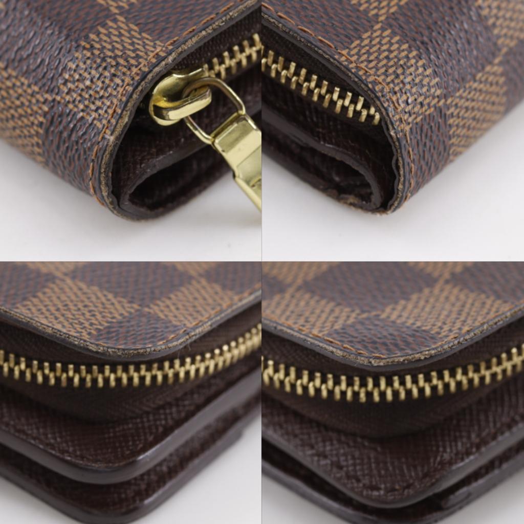 LOUIS VUITTON Compact zip Bi-Fold Wallet N61668 Brown Damier canvas Women Used