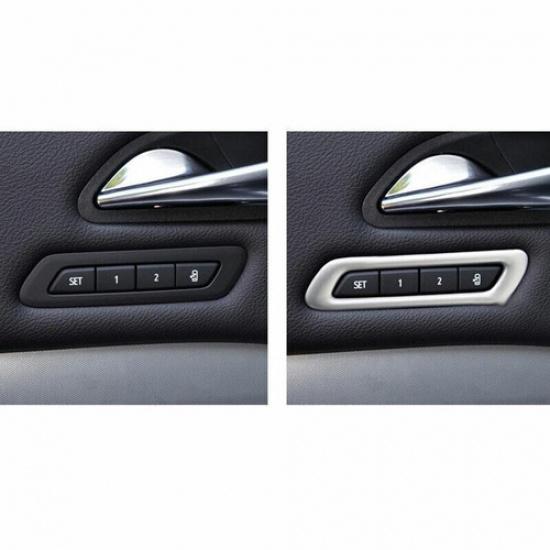 For Cadillac XT4 2019-2024 Matte Silver Seat Memory Switch Frame Cover Trim 1PCS