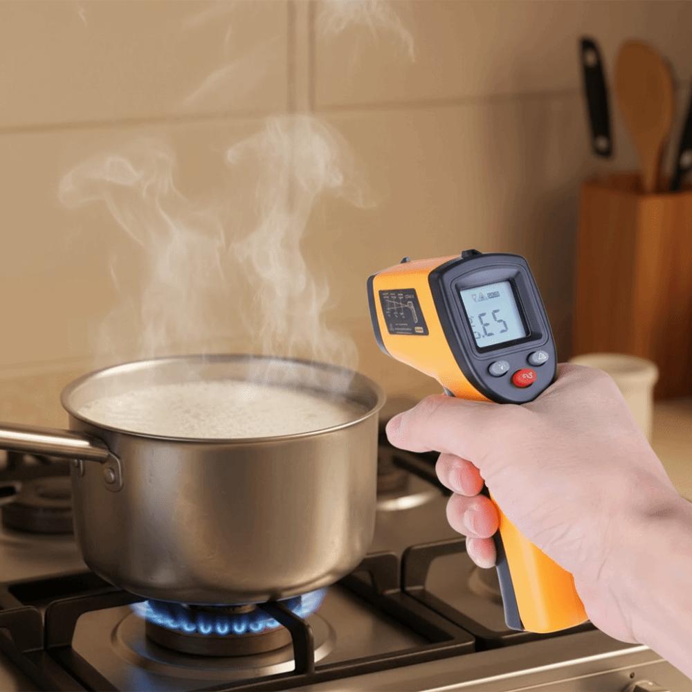 Handheld LCD Infrared Thermometer Convertible Units Laser Positioning Non-contact Thermometer Professional Accurate