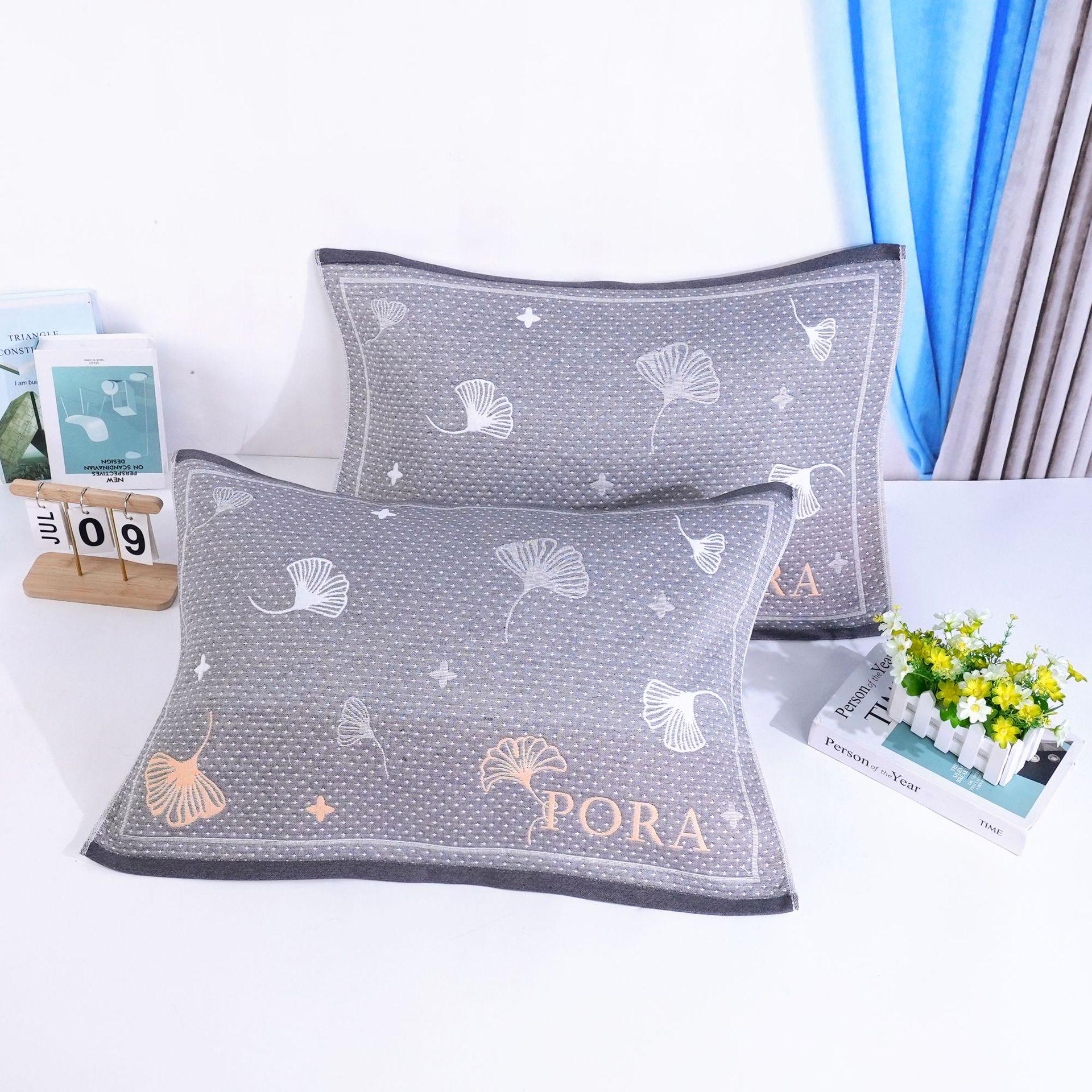 

Gauze Pillowcase: Breathable, Sweat-Absorbing, Luxury Feel, All-Season Use for Adults. 52*78cm [One Piece] серый
