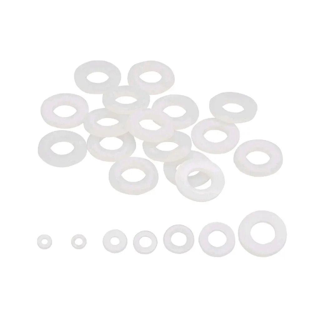 500Pcs 8 Sizes Plane Spacer Flat Insulation Gasket Ring New Nylon Washer