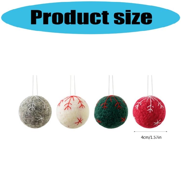 Set Of 4 Winter Snowflake Wool Felt Decoration Colorful Christmas Tree Decoration With Secure Hanging Ropes
