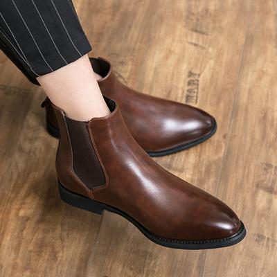 Luxus Stiefel Herren Schwarz Braun High Top Ein Fuß Business Marke Chelsea Boots Größe 38-48 Herren Stiefel