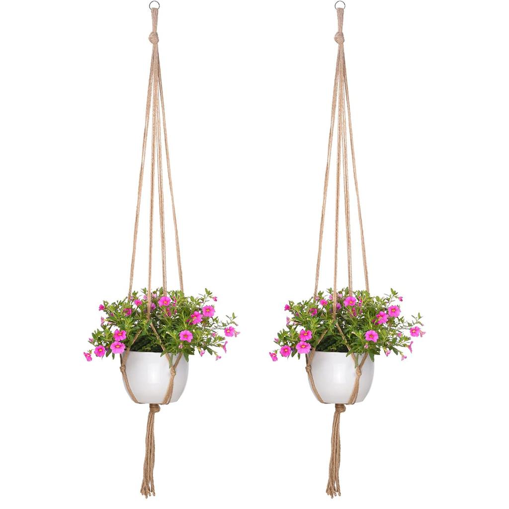 1PC Creative Woven Garden Flowerpot Net Cotton Hemp Rope Hand-Woven Simple Indoor And Outdoor Hanging Wall