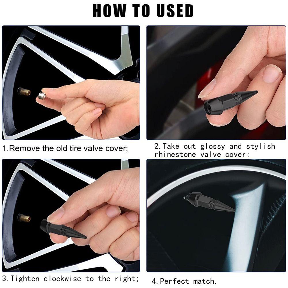 Stem Air Caps Bolt-In Tire Valve Stem Caps Tyre Valve Cover Stem Air Valve Caps Spike Valve Cap