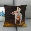 Oil Painting Of Animals - Pigs And Sheep Digital Printing Short Plush Pillow Covers For Car Sofa Office Cushion Cover Home Goods