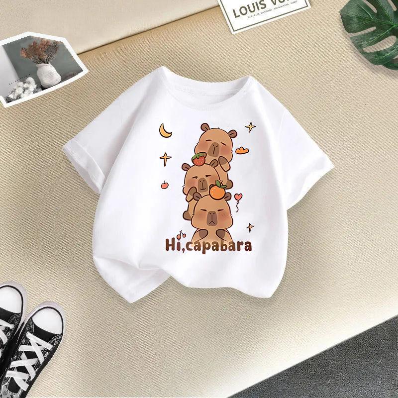 Dětské tričko Kapybara potisk Dětské tričko Děti 100% bavlna Oblečení Tričko Topy Tričko Chlapci Dívky Dětské tričko 2-13L