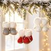 Decorative Christmas Boots Pendant Cloth Soft Christmas Knitted Shoes Ornament Boots Shape Hanging Christmas Tree Pendant
