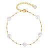 Gold Faux Baroque Pearl Anklet for Women - Stainless Steel