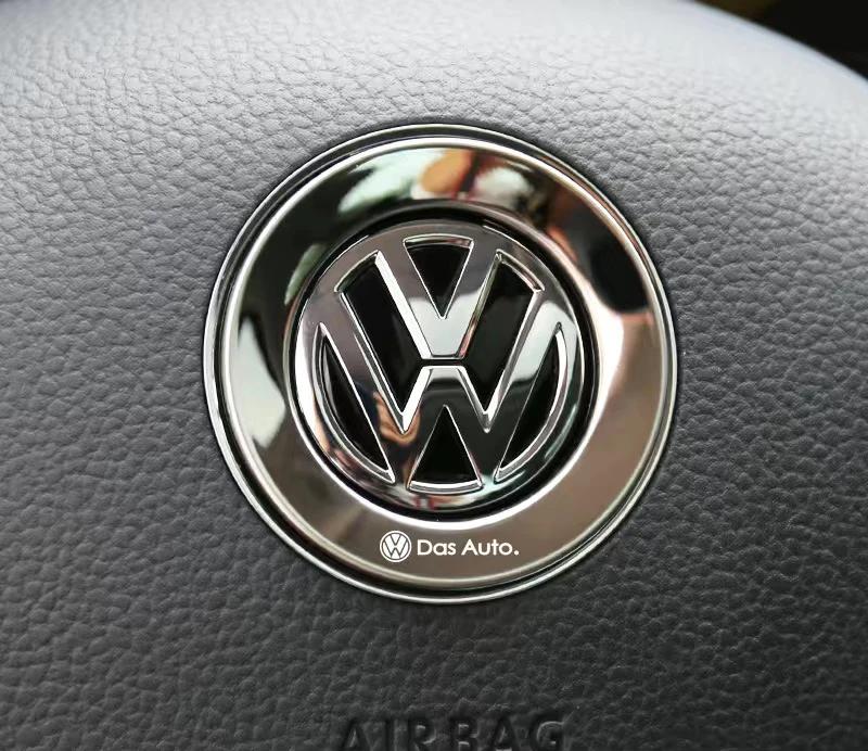 2025 Hot 1Pcs Car Steering Wheel Emblem Stickers Accessories For Volkswagen VW R-line GTI R Polo Golf Touareg Passat Magotan Tig
