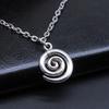 Fashion Jewelry Antique Silver Color Spiral Symbol Chain Necklace for Cool Girl