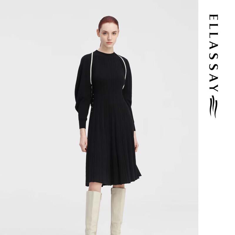 

ELLASSAY Faux Two-Piece Knit Midi Dress M