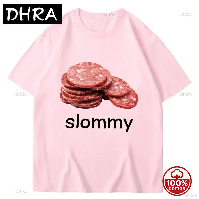 Funny Slommy Salami Meme Tshirt Unisex Oversized Fashion Soft Cotton 2026 Summer Casual Creativity Tshirt Streetwear Humor Gifts