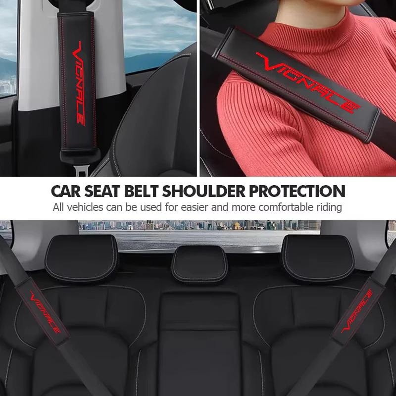AJW1 2025 Top Leather Seat Belt Shoulder Strap Covers Protector Pad For Ford VINGRLE Logo Protector Pad Universal Auto Accessories