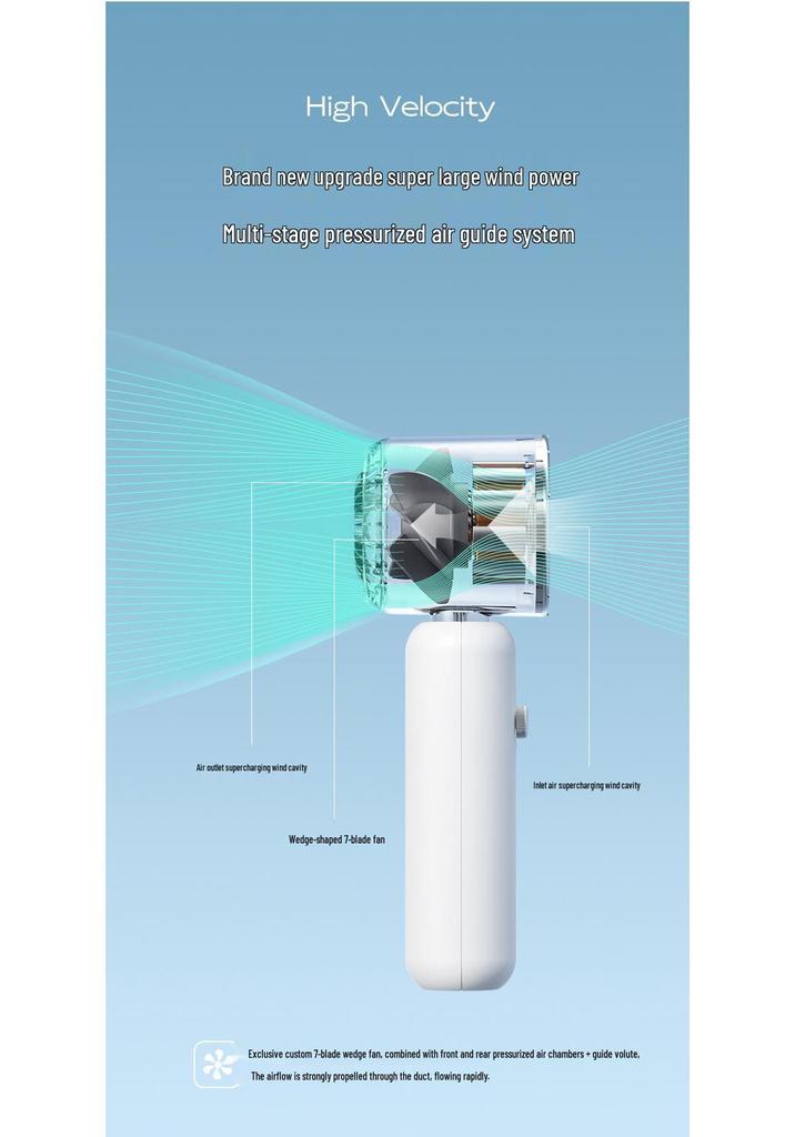 Compact USB Rechargeable Mini Fan with Digital Display